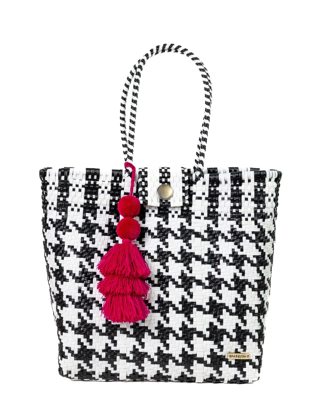 Black and White Houndstooth Hombro Tote