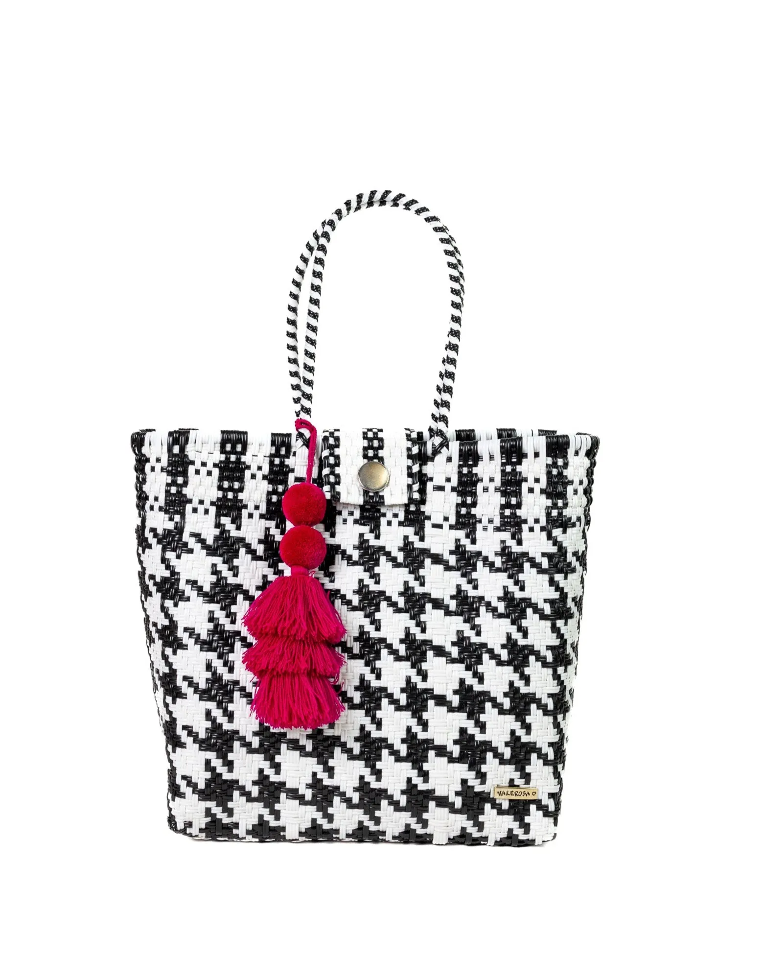 Black and White Houndstooth Hombro Tote