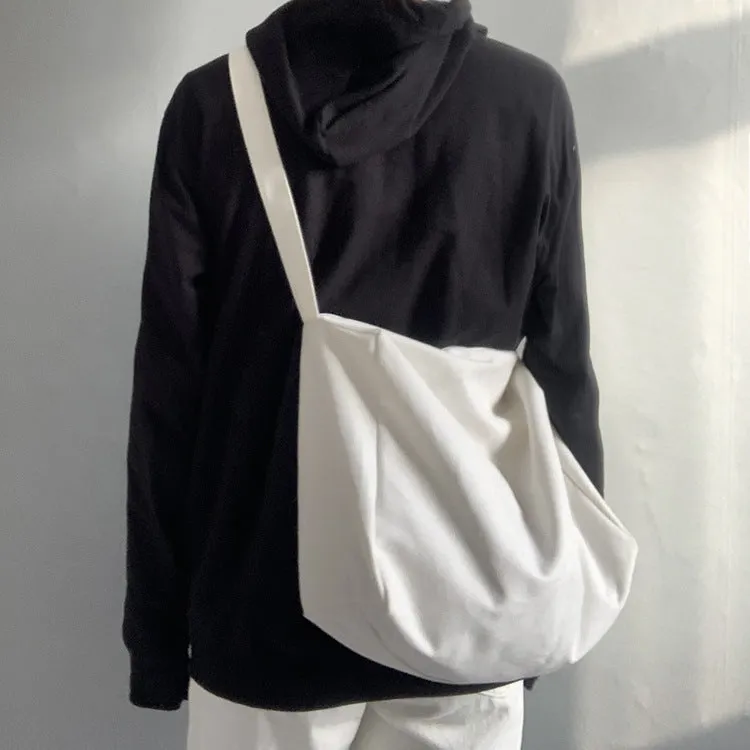 Black Canvas Male And Female Large Capacity Book Holding Shoulder Bags