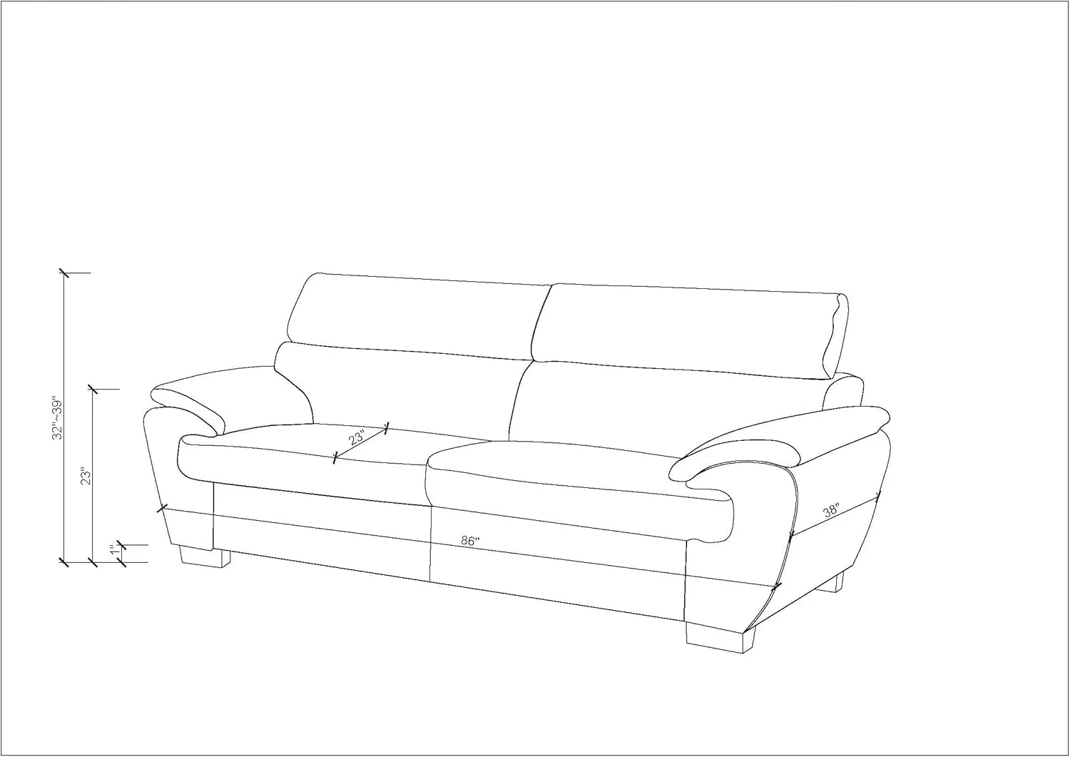Blackjack Furniture 4571 Veal Collection 2 Piece Genuine Leather Sofa Set for Living Room, Modern Couch and Loveseat with Lumbar Support and Large Adjustable Headrests, 2 3 Seater, White