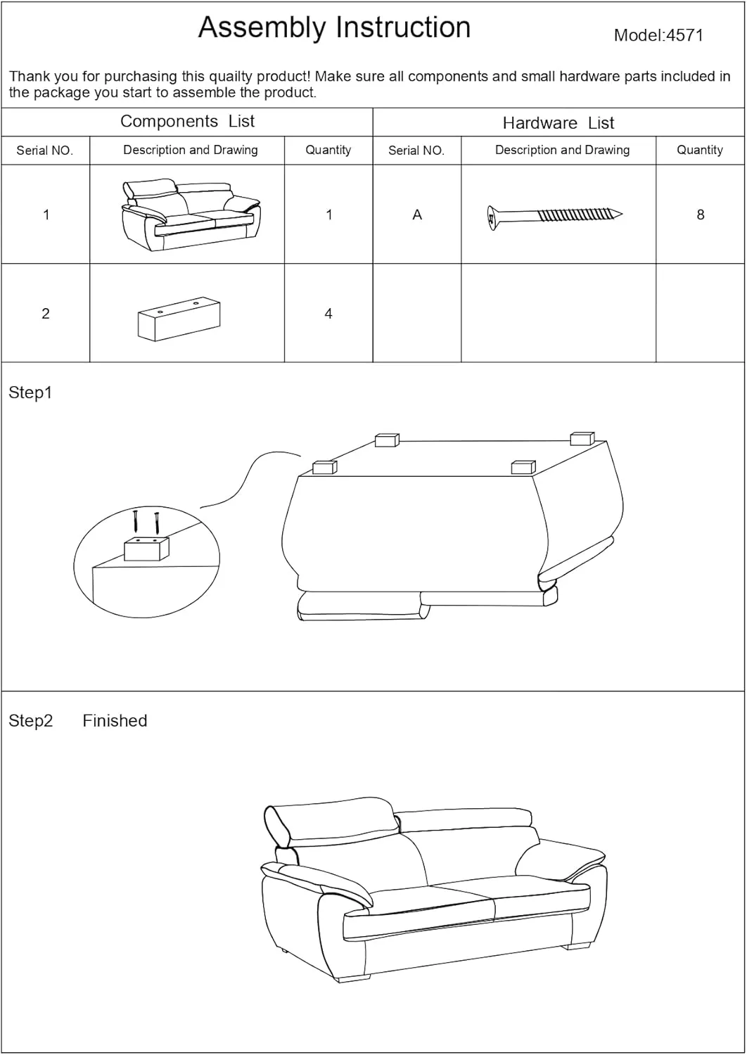 Blackjack Furniture 4571 Veal Collection 2 Piece Genuine Leather Sofa Set for Living Room, Modern Couch and Loveseat with Lumbar Support and Large Adjustable Headrests, 2 3 Seater, White