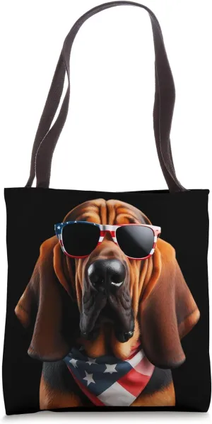 Bloodhound Dog 4th Of July American Incependence Day Owner Tote Bag