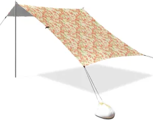 Blooming Pink Small Flowers Foldable Beach Cabana UPF50 Waterproof Sun Shelter Includes Sand Shovel, Sandbags, Stability Poles for Camping, Picnics, Backyard