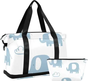 Blue Elephant Versatile Sports Travel Bag - Lasting Twill Tote, Removable Wheel & Rod Bagging, Multi-pocket Design, Complimentary Makeup Bag