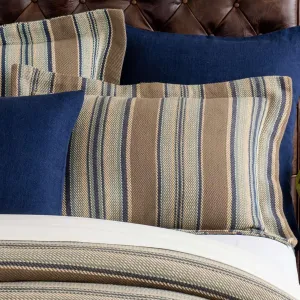 Blue Heron Blanket Sham, Standard Size, Blue Stripe Pattern