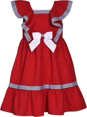 Bonnie Jean Girl's Nautical Sailor Outfit Dress - for Baby, Infant, Toddler, Little and Big Girls