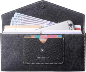 Borgasets Wallet for Women Bifold Leather Ladies Phone Cluth Travel Long Zipper Purse with Large Capacity and Thin