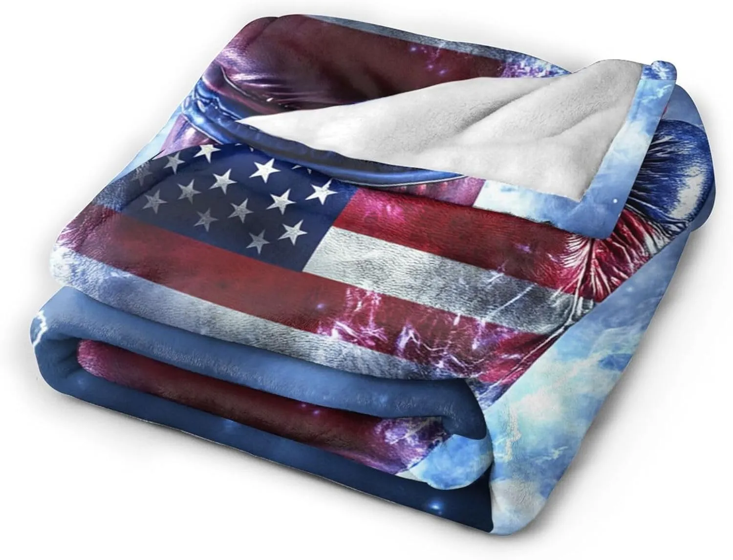 Boxing Throw Blanket Cozy Plush American Flag Gloves Blankets Flannel Fleece Lightweight Fuzzy Party Blanket Gifts for Girls Women Men Boys 50"X40"