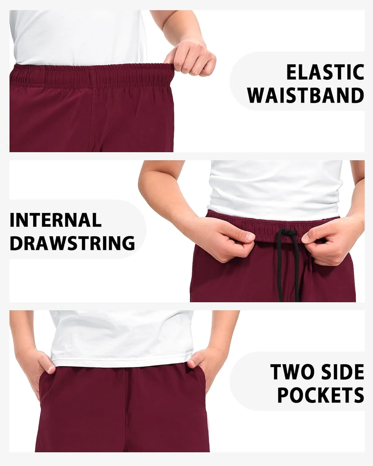 Boys Athletic Shorts Kids Quick Dry Basketball Soccer Running Sports Gym Active Performance Shorts with Pockets