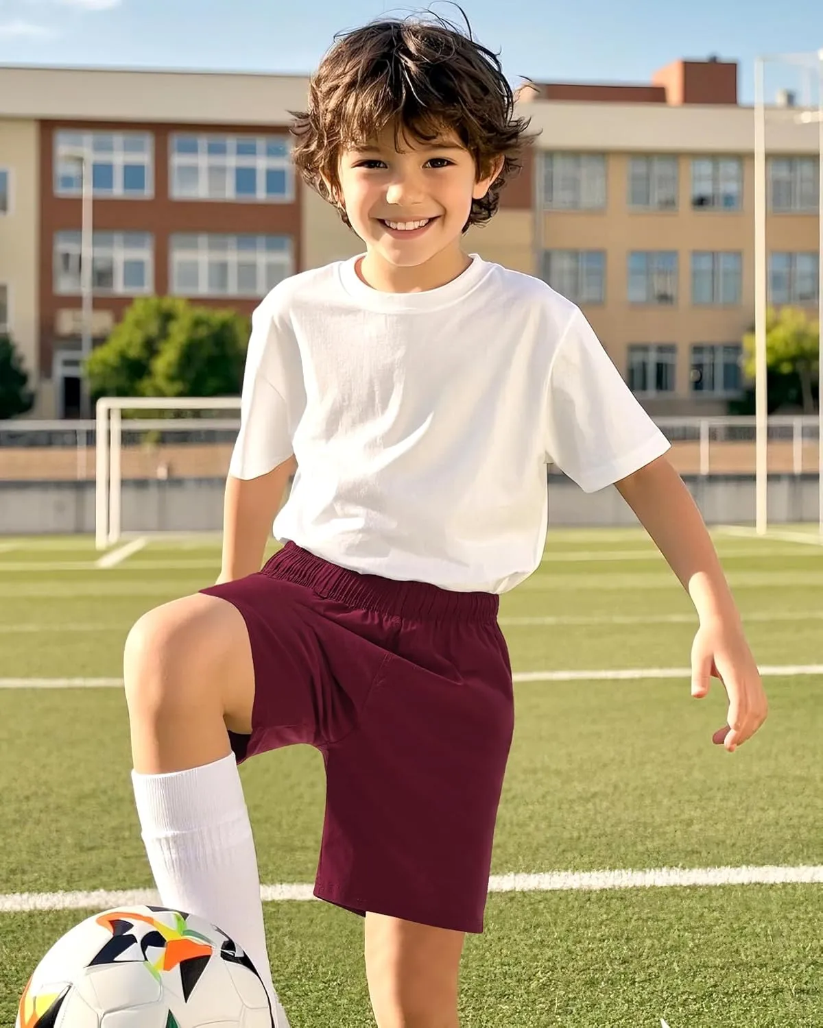 Boys Athletic Shorts Kids Quick Dry Basketball Soccer Running Sports Gym Active Performance Shorts with Pockets