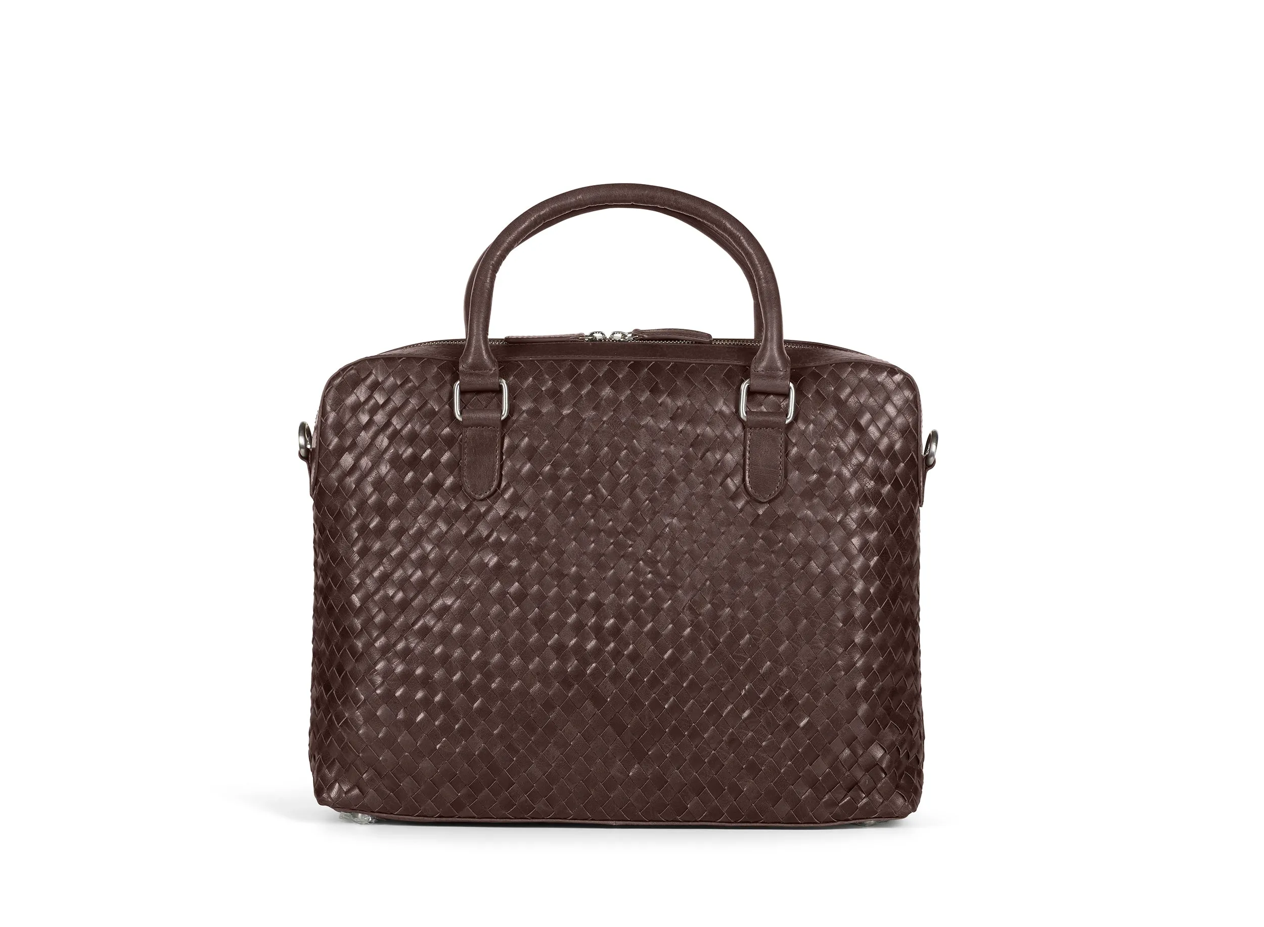 Braided Laptop Bag John Dark Brown