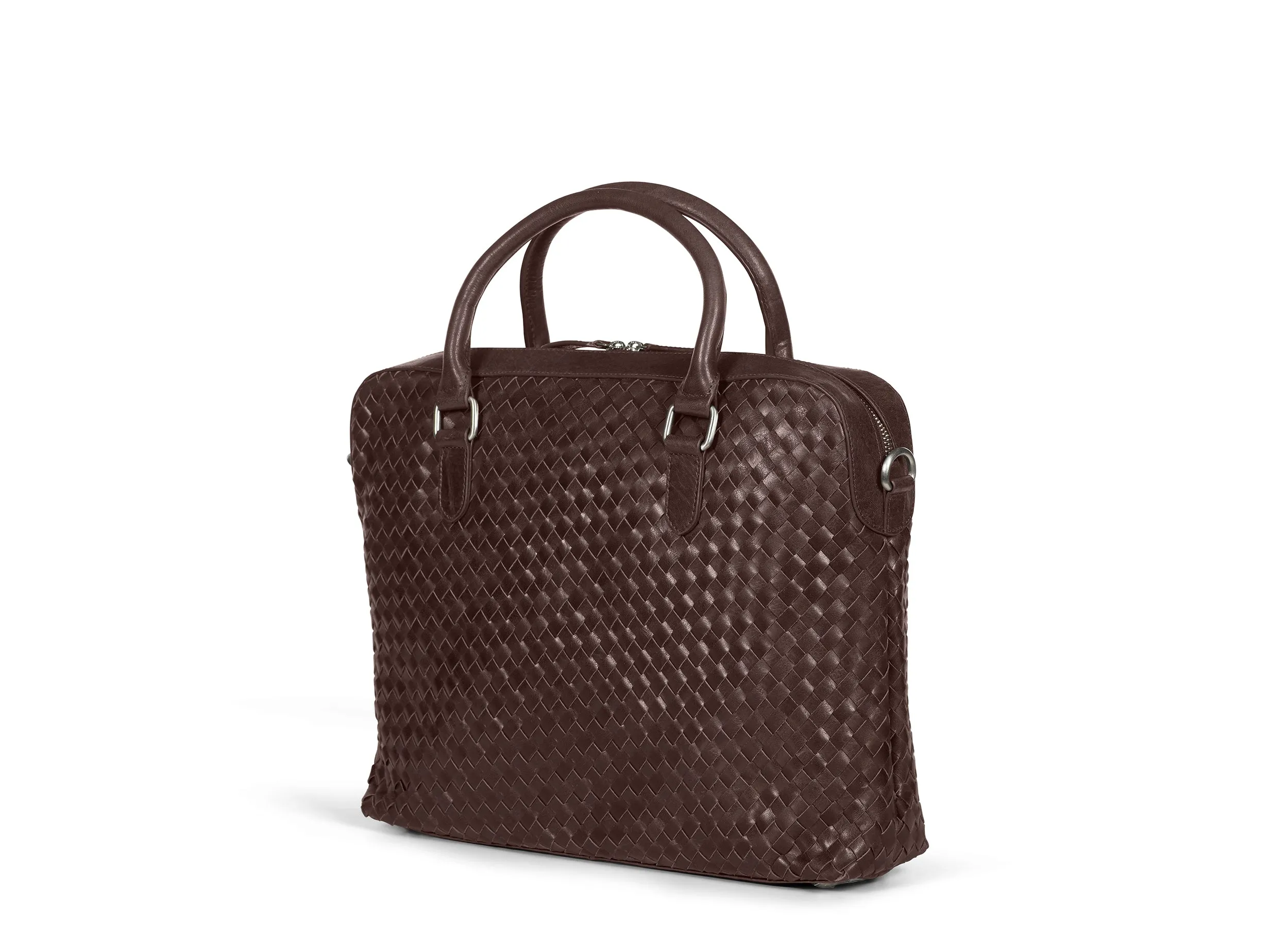 Braided Laptop Bag John Dark Brown