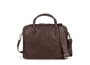 Braided Laptop Bag John Dark Brown