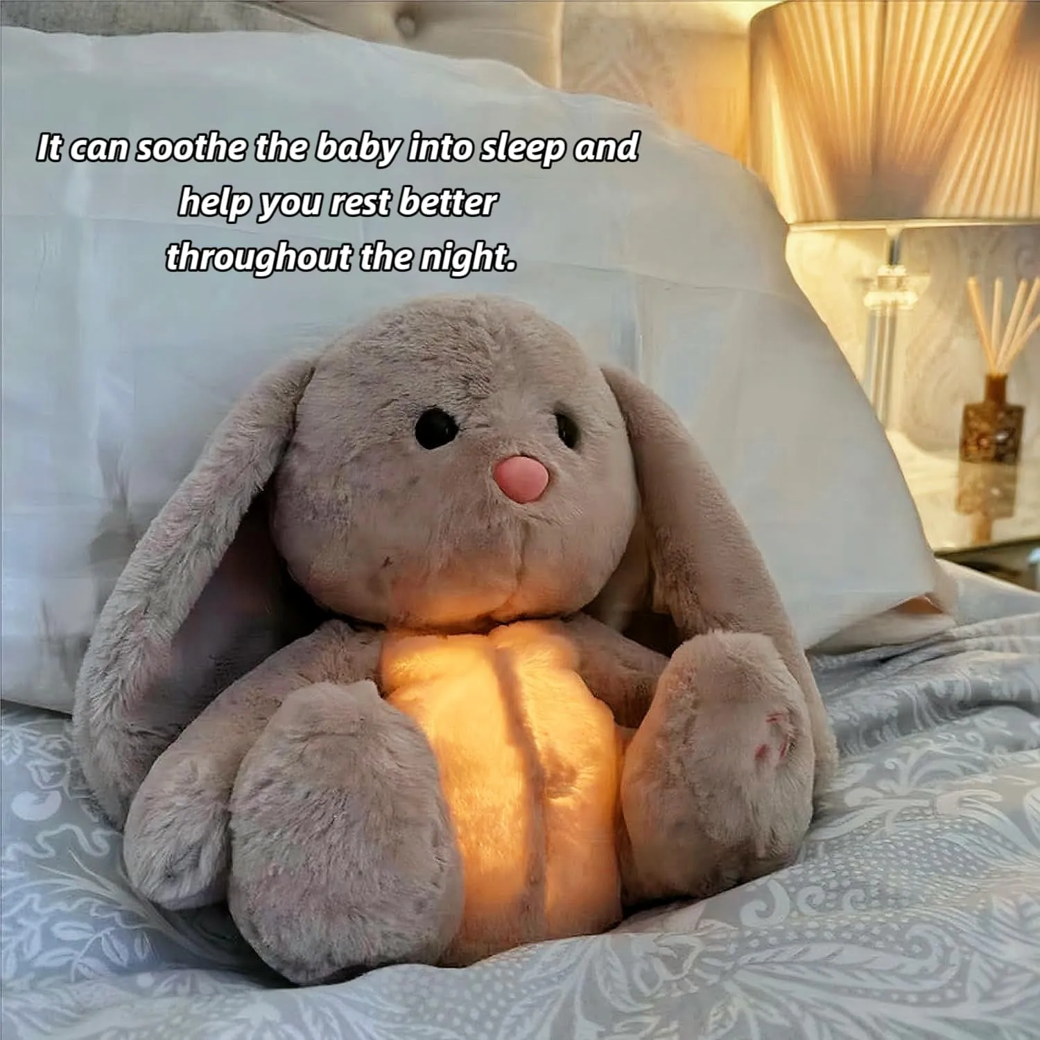 Breathing Stuffed Animal, Baby Easter Basket Stuffers for Toddler Anxiety Stuffed Animal, Mushplushies Breathing Animals Easter Bunny Decor, Bunny Toy Easter Valentine Classroom Students Gift