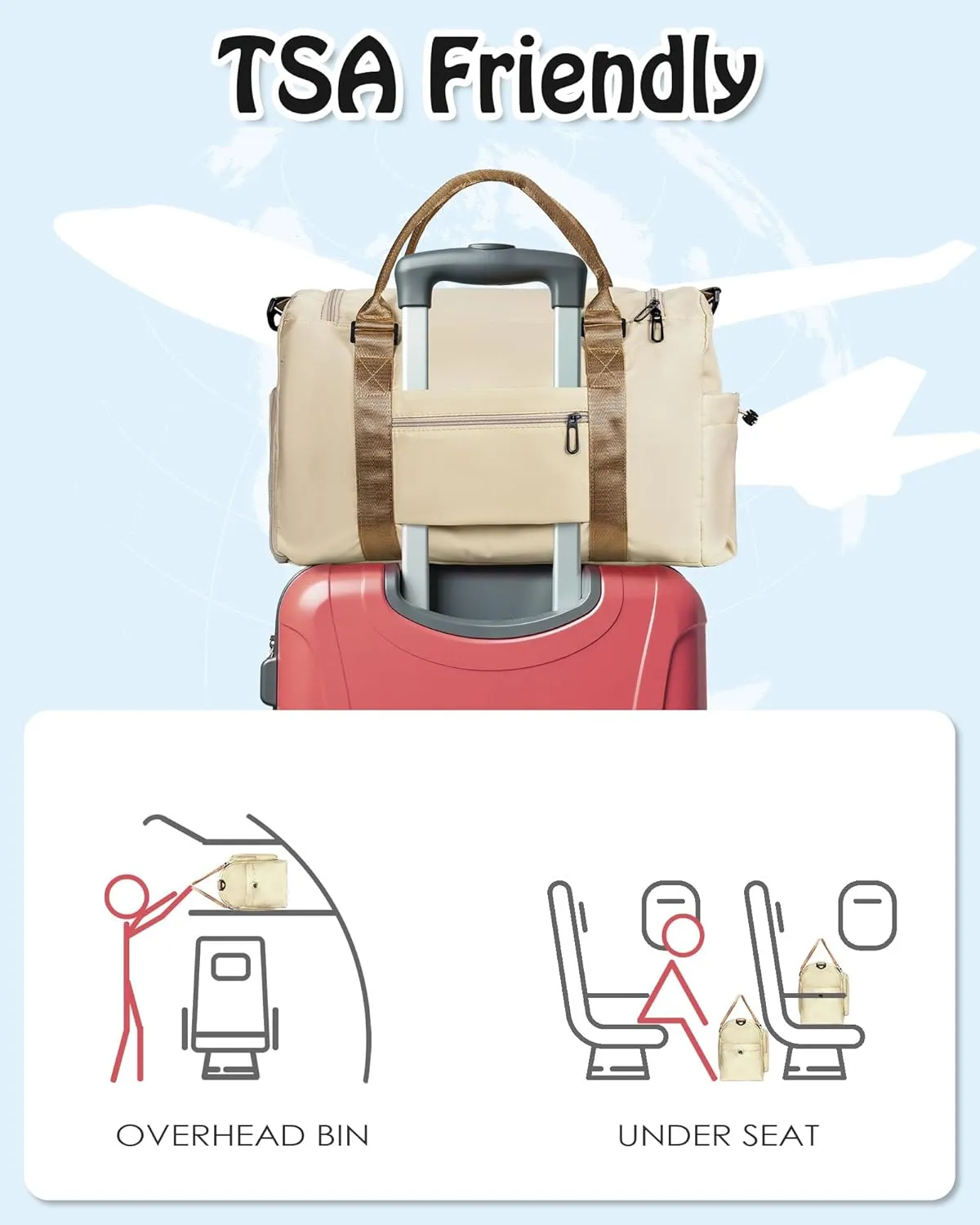 bridal shower gifts, Initial Travel Duffel Bag, Gym Bag, Duffel Bag,Personalized Weekender Bag, Friend Wedding Girlfriend Birthday Gifts for Women Gifts for Teen Girls
