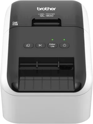 Brother QL-800 High-Speed Professional Label Printer, Plug & Label Feature, Brother Genuine DK Pre-Sized Labels, Multi-System Compatible – Black & Red Printing Available (Required USB Cable Included)