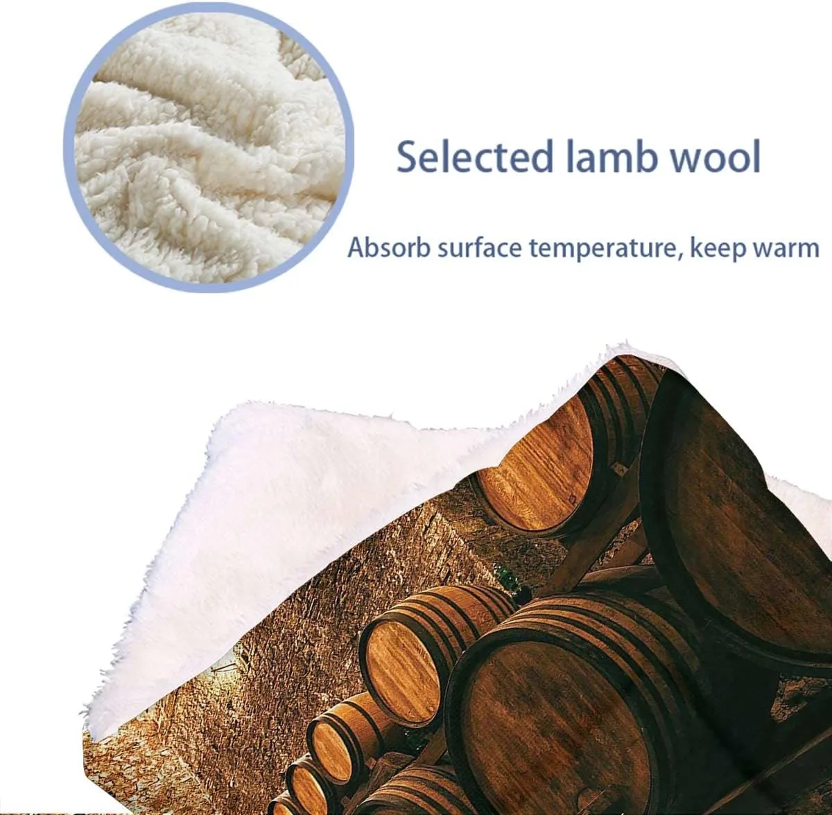 Brown Pet Dog Bed Blankets Barrels Storage Wine in Cold Dark Underground Cellar for Pets Beds Pets Blankets and Kennel Winery 25" x 35"