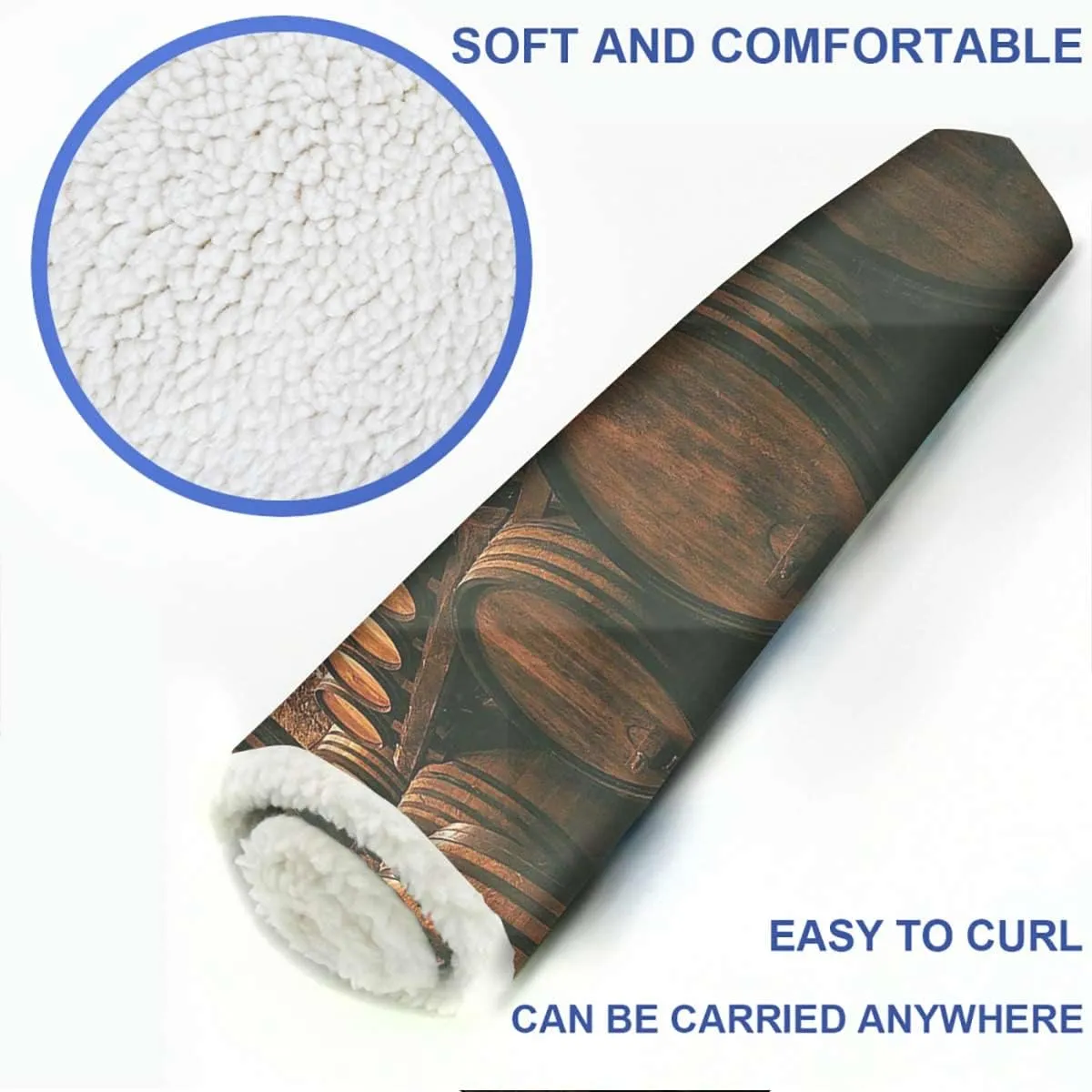 Brown Pet Dog Bed Blankets Barrels Storage Wine in Cold Dark Underground Cellar for Pets Beds Pets Blankets and Kennel Winery 25" x 35"