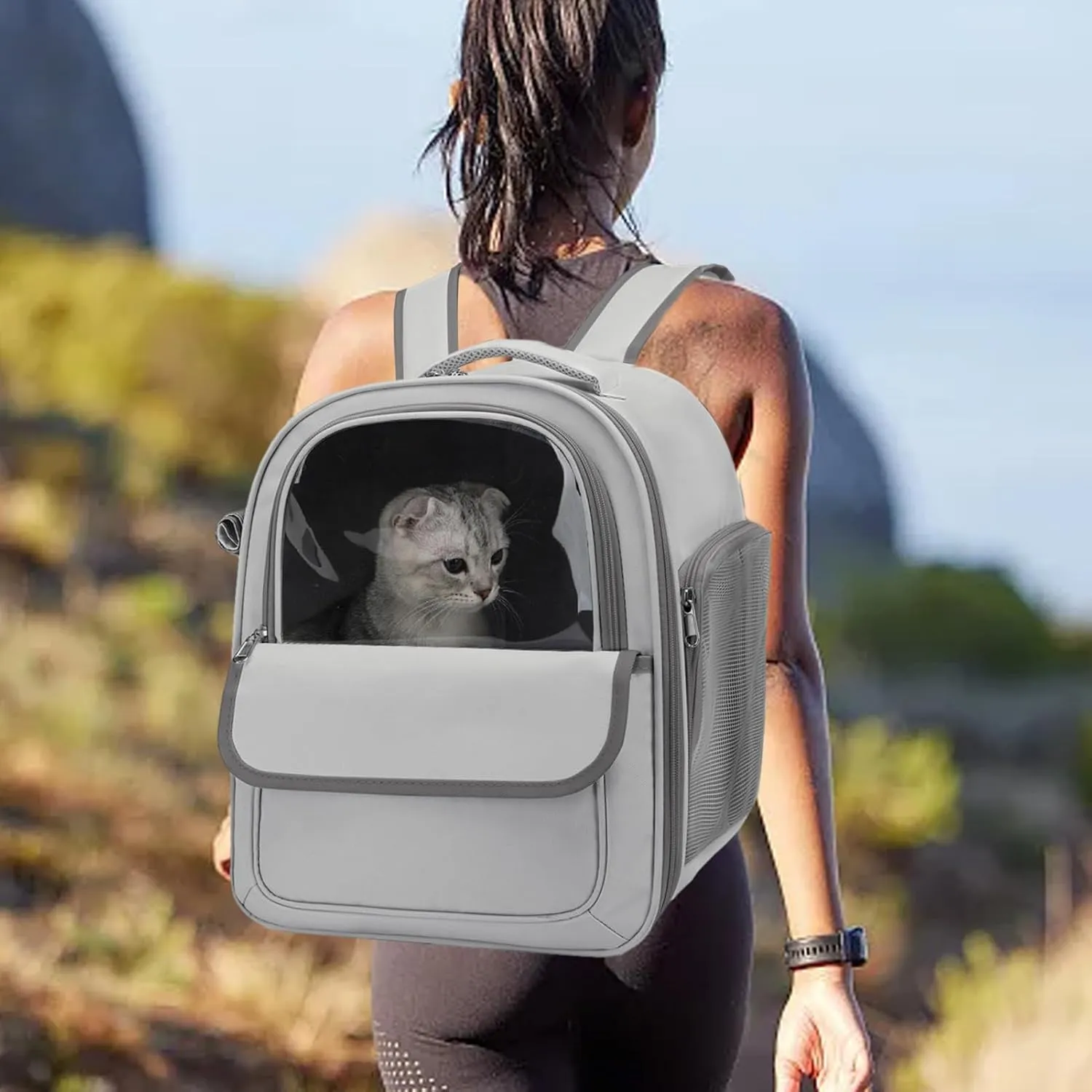 Bubble Carrying Bag for Cats – Air, Pet Pack | Breathable Window Backpack with Vent Holes, Lightweight Travel Carrier for Hiking Walks, Spacious Cat Puppy Outdoor Adventure Tote