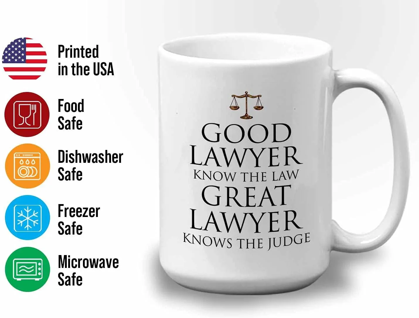 Bubble Hugs Lawyer Coffee Mug - Good Lawyer - Legal School Law Attorney Firm Advocate Plaintiff Civil Law Student 15oz White