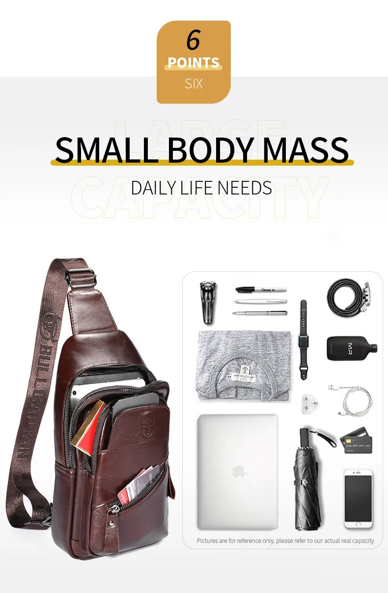 Bull Captain High-grade Large-capacity Genuine Leather Men's Shoulder Crossbody