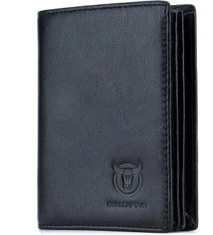 BULLCAPTAIN Large Capacity Genuine Leather Bifold Wallet/Credit Card Holder for Men with 15 Card Slots QB-027