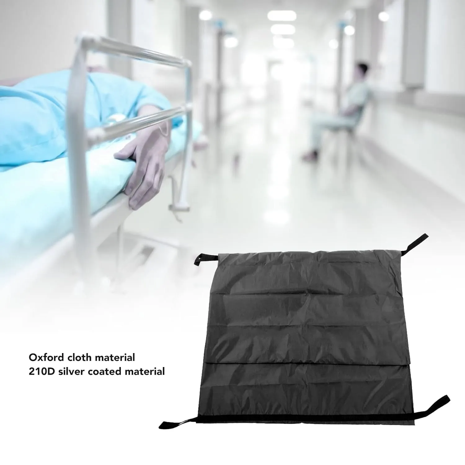 Cadaver Bag, Black Emergency Cadaver Body Bag Oxford Cloth Body Storage Bag, Portable Human Body Bag 210D Cadaver Bag for Funeral Hospital Transportation (210 * 75CM)