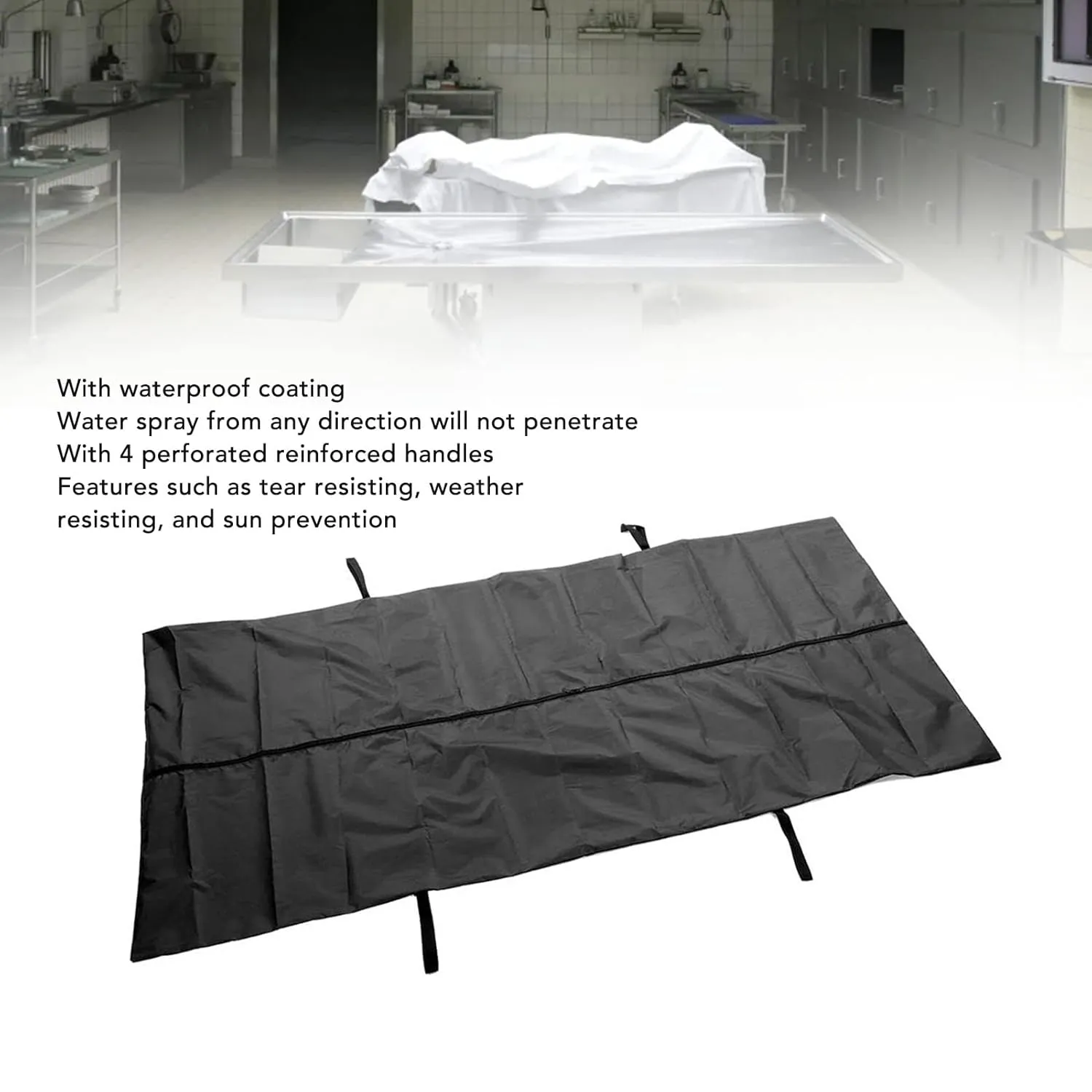 Cadaver Bag, Black Emergency Cadaver Body Bag Oxford Cloth Body Storage Bag, Portable Human Body Bag 210D Cadaver Bag for Funeral Hospital Transportation (210 * 75CM)
