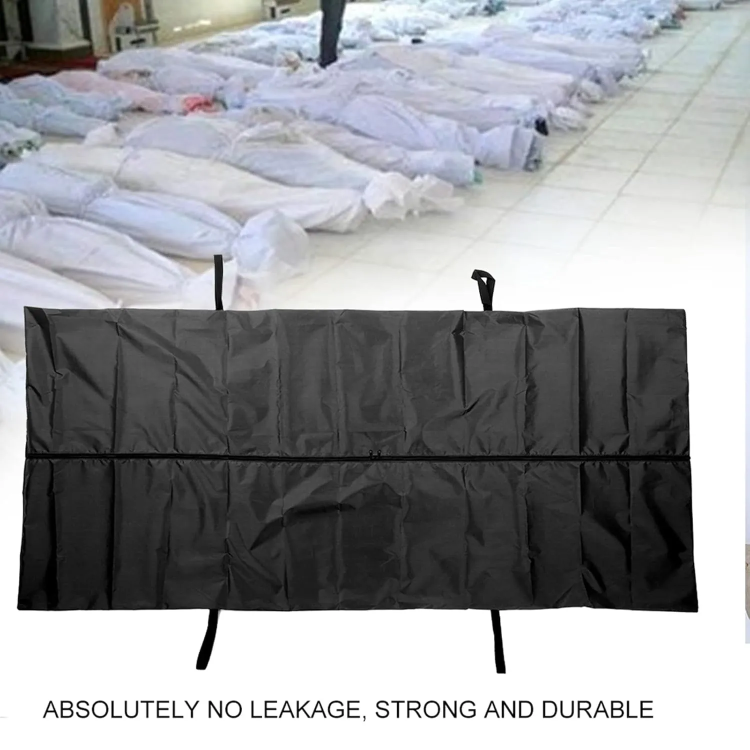 Cadaver Bag, Black Emergency Cadaver Body Bag Oxford Cloth Body Storage Bag, Portable Human Body Bag 210D Cadaver Bag for Funeral Hospital Transportation (210 * 75CM)