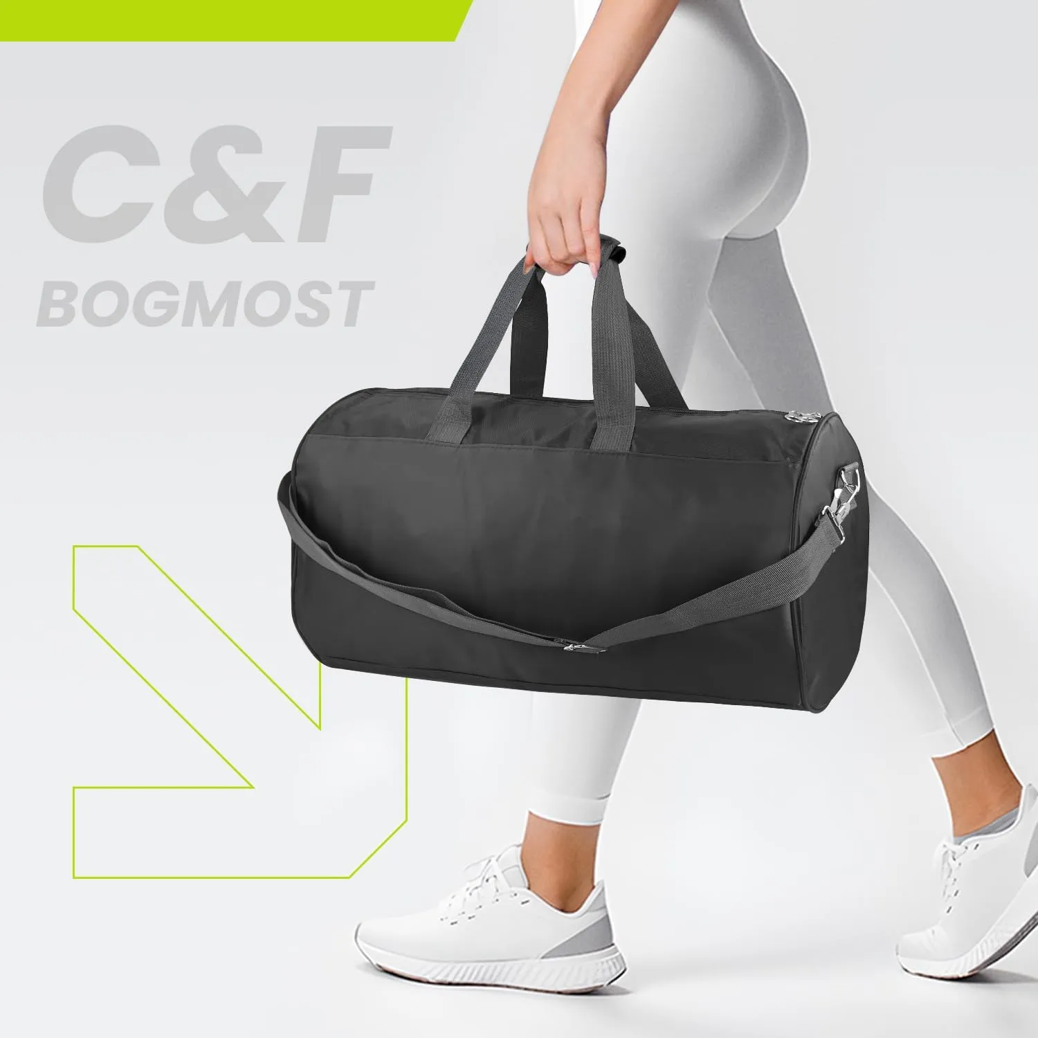C&F BOGMOST Small Travel Duffel Bag Foldable Waterproof Gym Bags for Gym Beach Swim Bag Men Women Duffle Bags Lightweight Oxford Cloth Sports Bags-Grey