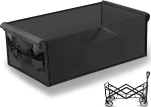 Camping Cart Liner Foldable Wagon Cloth Pocket, Beach Cart Large Capacity Cloth Pocket, for Station Wagons Front and Rear Foldable Cloth Pockets，Replacement Cloth Bags（Size fits Body Length 25"-30"）