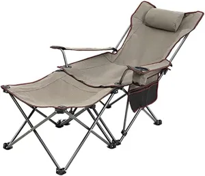 Camping Chair Outdoor Chair Foldable Chair 2 In 1 Camping Chair With Footrest, Recliner Folding Lounge Seat For Beach, Fishing, Picnics, Hiking Folding Camping Chair ( Color : A , Size : 58*38*168cm )