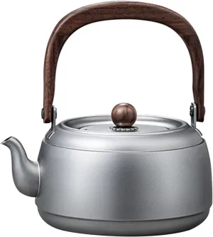 Camping Kettle Tea Pot Portable with Lid for Open Fire Teapot Titanium Water Pot for Picnic Camping Traveling Hiking Outdoor