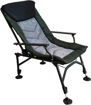 Camping Lounge Chair, Portable Folding Reclining Camping Chair with Adjustable backrest for Indoor and Outdoor Camping Beach Hiking Fishing (Black Grey   Green   Oxford Fabric)