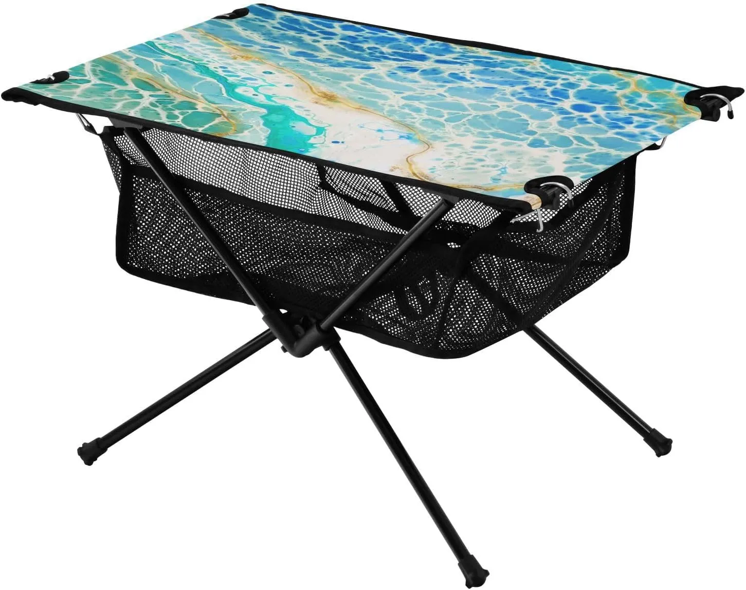 Camping Table Folding Camp Table Camping Tables with Carry Mesh Bag Portable Outdoor Table for Travel Picnic Beach Party BBQ 23.6x15.7inches Blue Beach