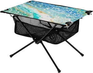 Camping Table Folding Camp Table Camping Tables with Carry Mesh Bag Portable Outdoor Table for Travel Picnic Beach Party BBQ 23.6x15.7inches Blue Beach