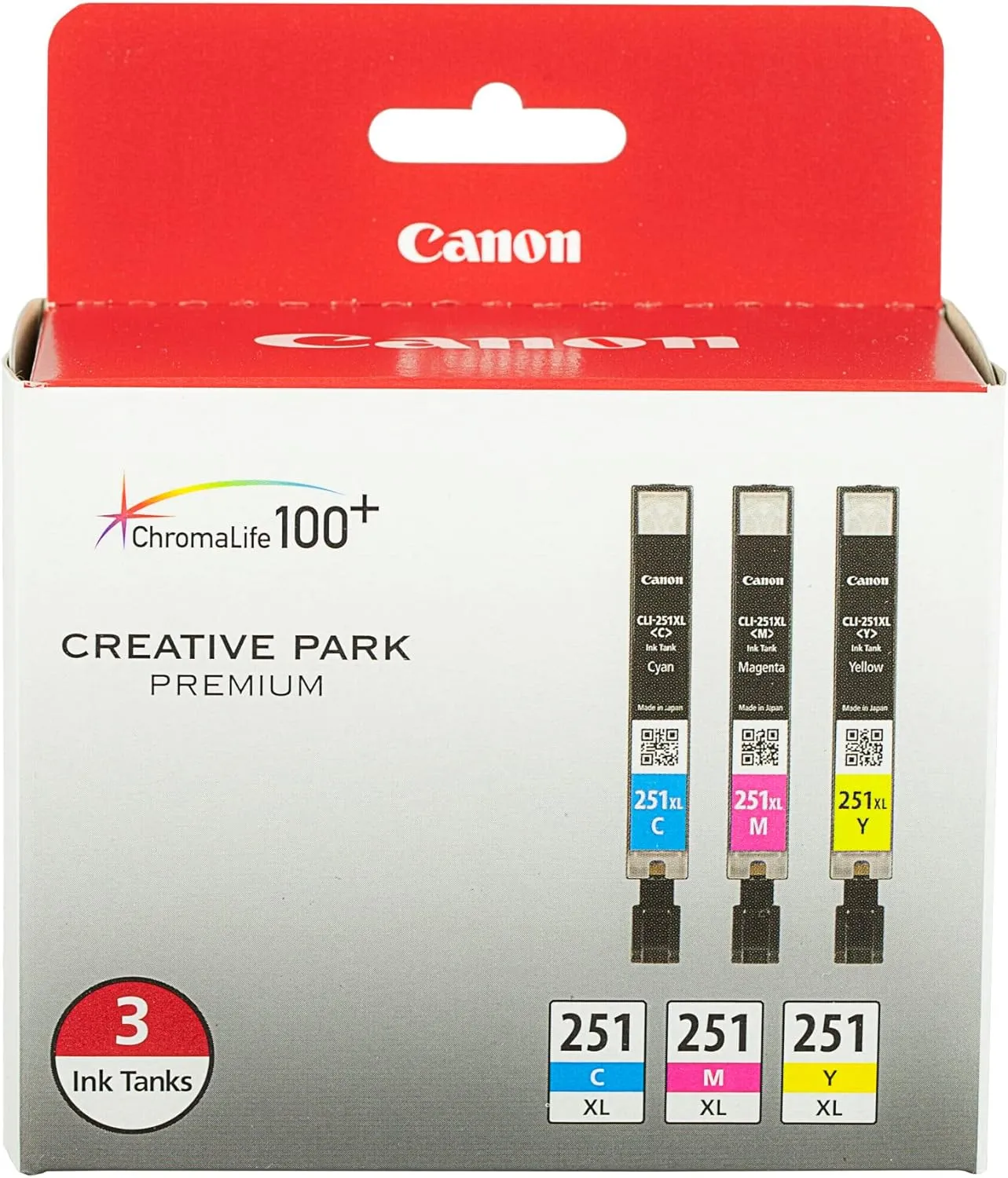 Canon CLI-251XL Genuine Three Color Multi Pack, Compatible with MG6320, iP7220, MG5420, MX922, MX722, MG7120, MG6420, MG5520, iX6820, iP8720, MG7520, MG6620, MG5620 (Optional) Printers