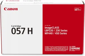 Canon Genuine 057 Black Toner Cartridge High Capacity Compatible with LBP220 Series, LBP230 Series, MF440 Series, MF450 Series