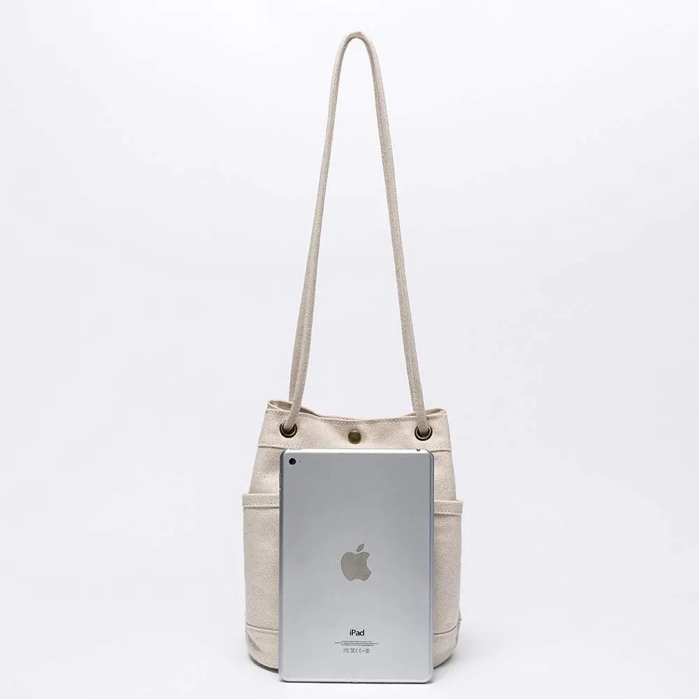 Canvas bag women wild ins fashion one-shoulder art small fresh and simple messenger women's bucket bag