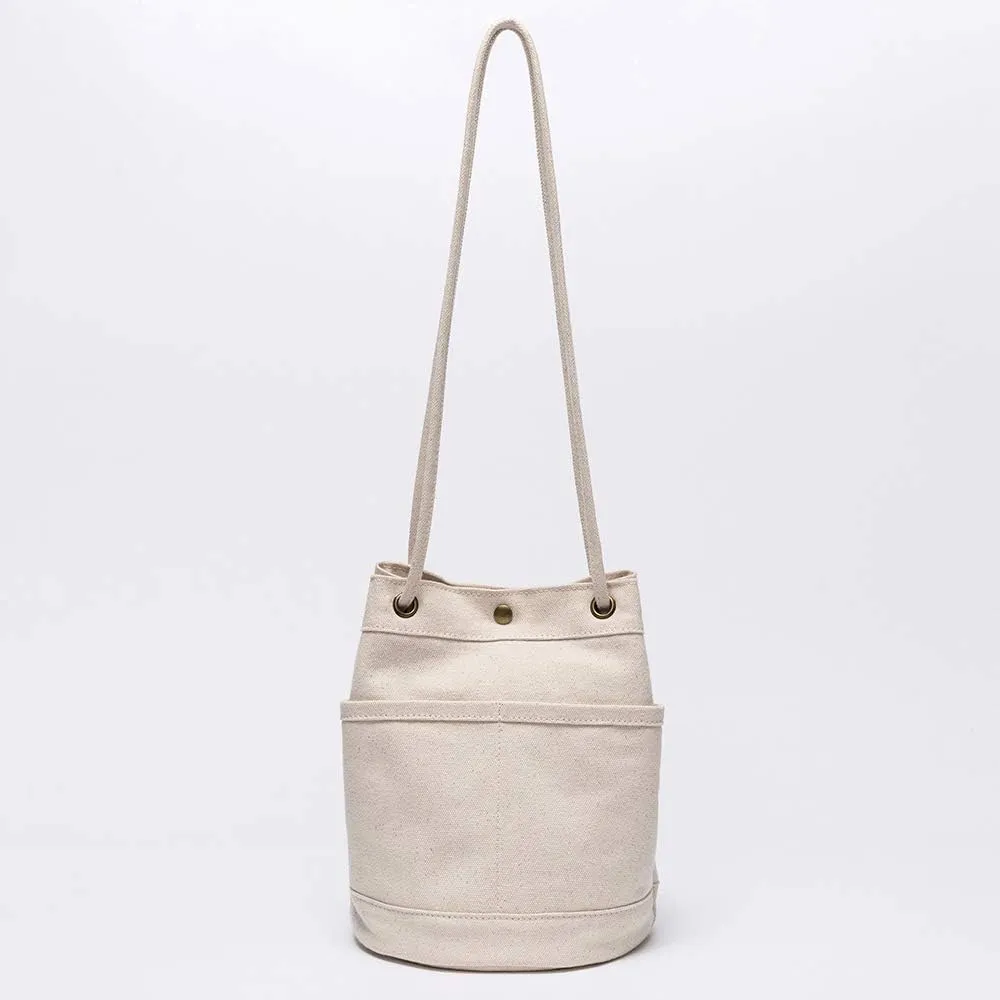 Canvas bag women wild ins fashion one-shoulder art small fresh and simple messenger women's bucket bag