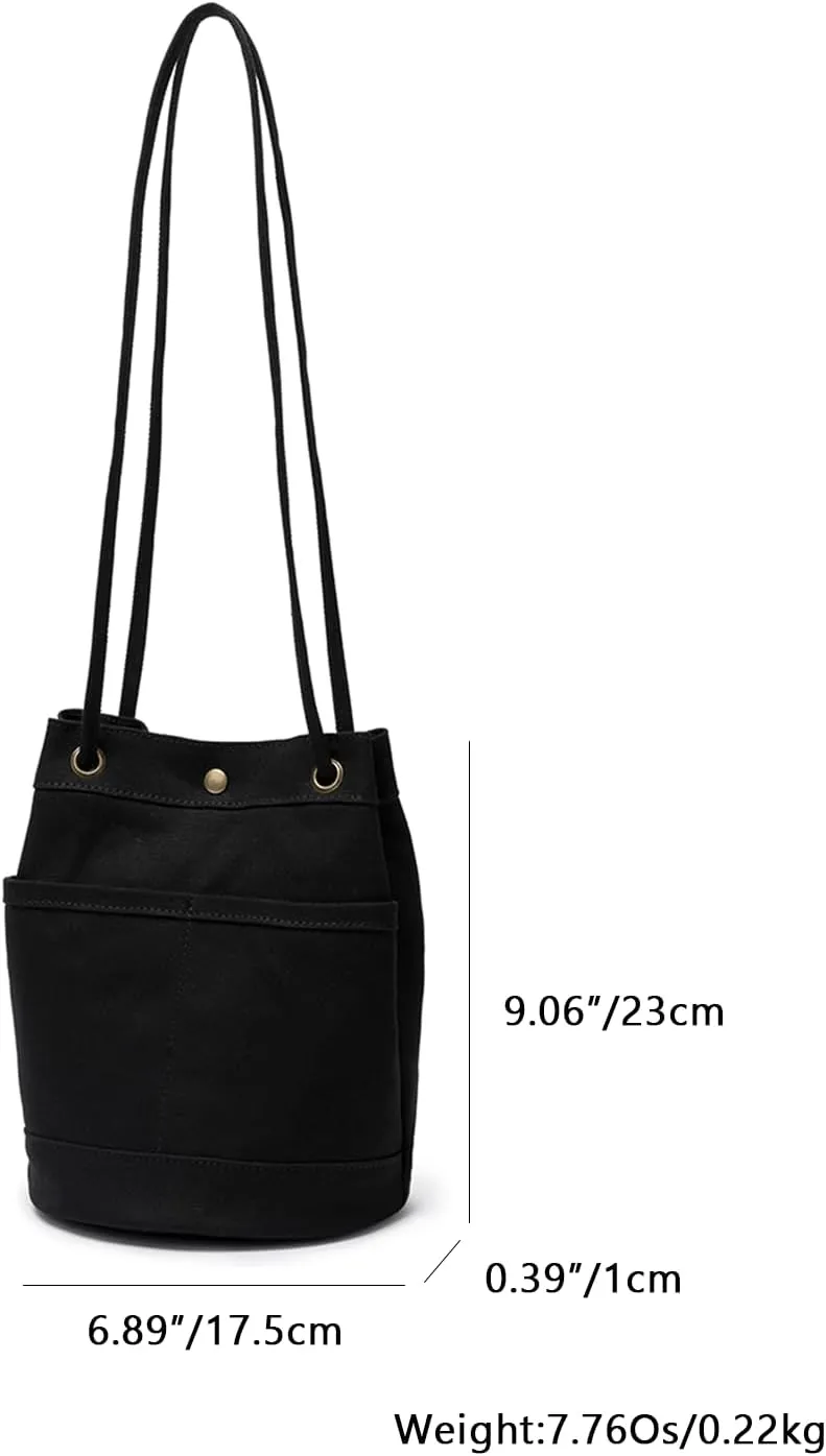 Canvas bag women wild ins fashion one-shoulder art small fresh and simple messenger women's bucket bag