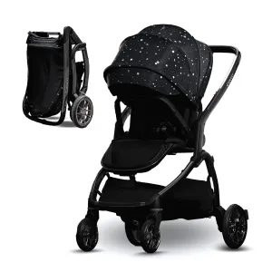 Capucci Velos Stroller - Premium Modular & Comfort, Self Standing with One Hand Auto Fold, Versatile Seat Options Baby Stroller w/Car Seat Adapter and Ample Storage, Starry Sky