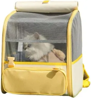 Car Cat Carrier for Hyundai Grandeur/Azera 2005-2024, Pet Carrier Travel Bag for Small Medium Cats with Mesh Ventilation, Breathable Foldable for Airplane, Car, Vet Visits,Yellow
