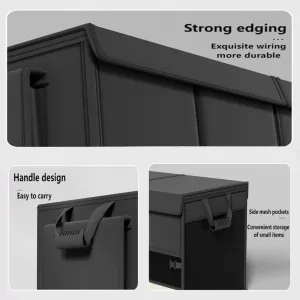 Car Trunk Organizer for Dodge Ram 2500/3500 2019 2020 2021 2022 2023 2024, with Velcro Large Capacity Foldable Waterproof Multi Layer Design Portable Travel Bag,XL-Black