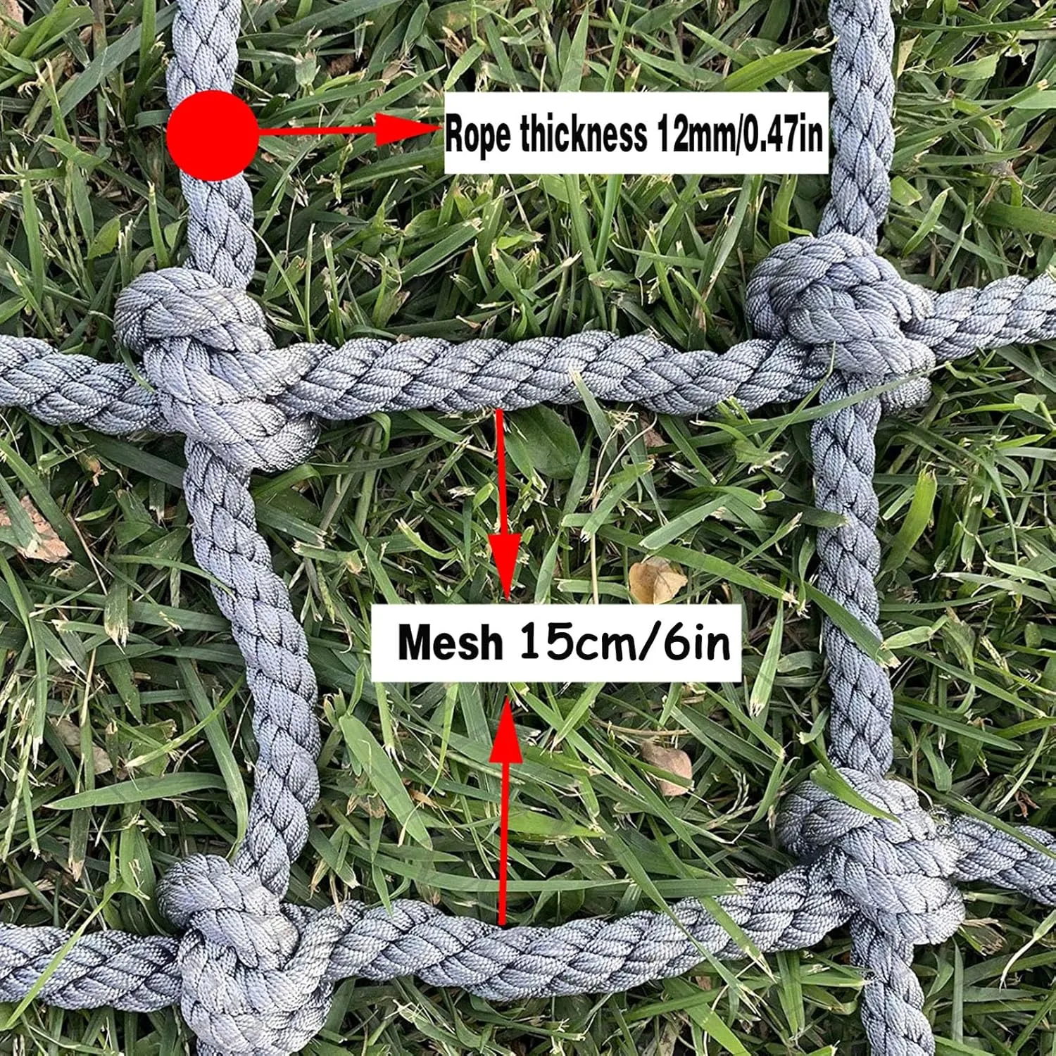 Cargo Climbing Net,Outdoor Treehouse Safety Protection Net Playground Climbing Netting,Rope Thickness 6mm,Truck Trailer Nets Cargo Net(Size:1x2m/3.3x6.5ft)