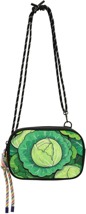 Cartoon Cute Green Cabbage Crossbody Camera Bag Womens Comfort with Adjustable Strap Purses Walk dog