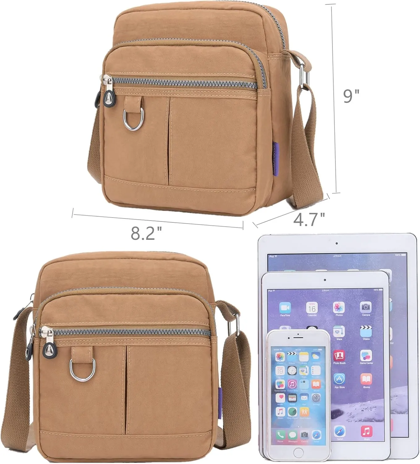 Casual Nylon Crossbody Purse Bag Waterproof Lightweight Shoulder Bag for Women Handbag