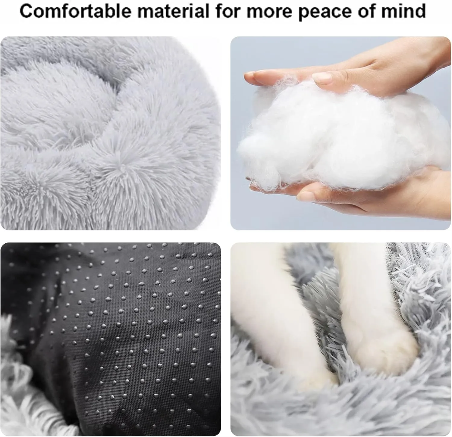 Cat Beds for Indoor Cats, 20 Inch Dog Bed for Small Melium Large Dogs, Washable-Round Pet Bed for Puppy and Kitten with Slip-Resistant Bottom