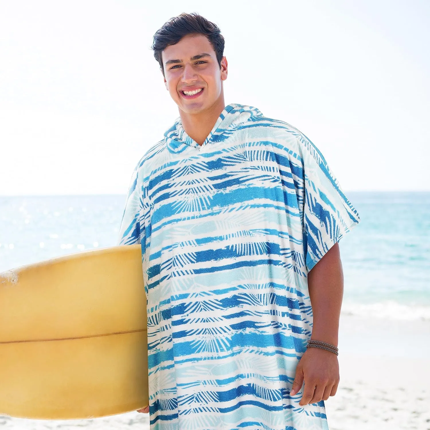 Catalonia Absorbent Surf Poncho Men Women, Quick Dry Towel Changing Poncho, Hooded Towel Poncho Adult, Changing Robe for Beach Surfing Swimming
