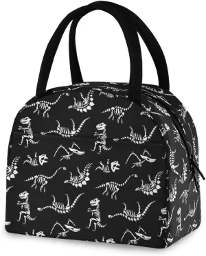 CBBYY Lunch Bag Women Reusable Insulated Cute Lunch Tote Bag for Adult & Student Leakproof Cooler Lunch Bags for Work Office Travel School Picnic (Fossil Of Cartoon Dinosaur)